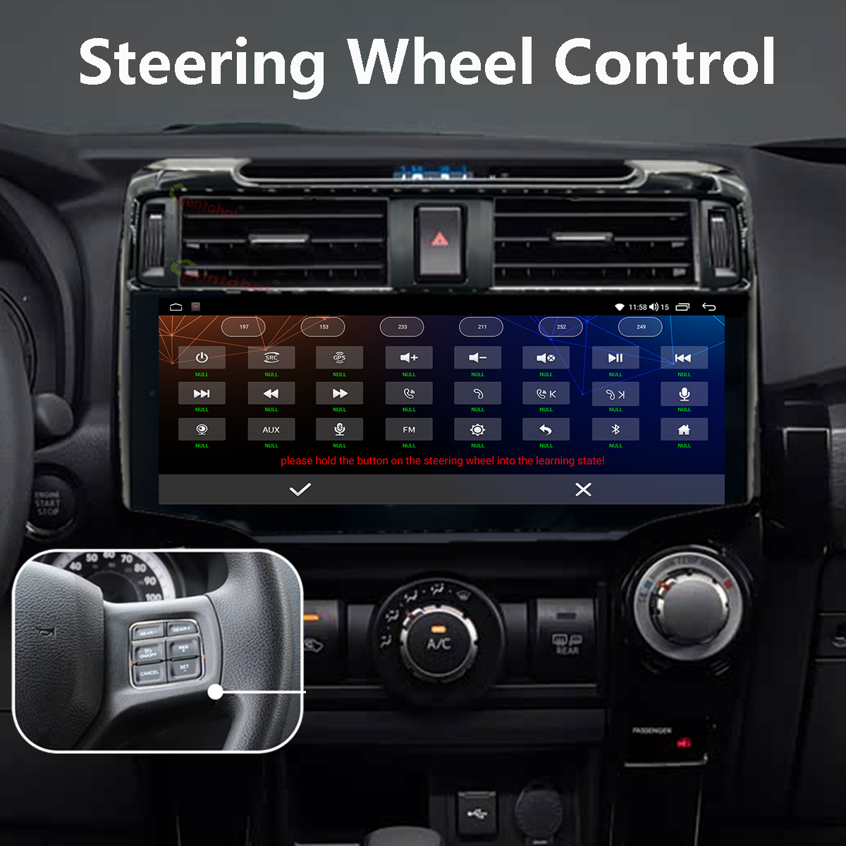 Pentohoi for Toyota 4Runner 2010-2022 Car Radio Upgrade Android Stereo Replacement Touch Screen 8 core CPU Tesla Vertical Screen Style Support Carplay and Android Auto DSP 5G WiFi