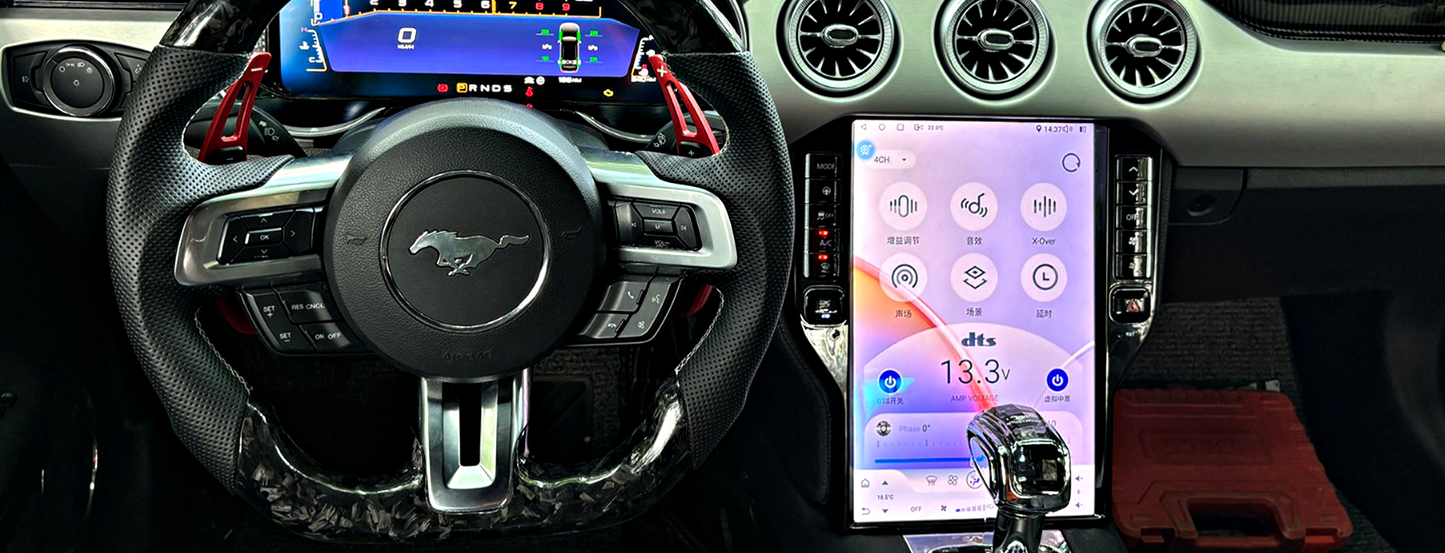 Pentohoi 14.5 inch for Ford Mustang 2015-2022 Car Radio Upgrade Android Stereo Replacement Touch Screen 8 core CPU Tesla Vertical Screen Style Support Carplay and Android Auto DSP 5G WiFi