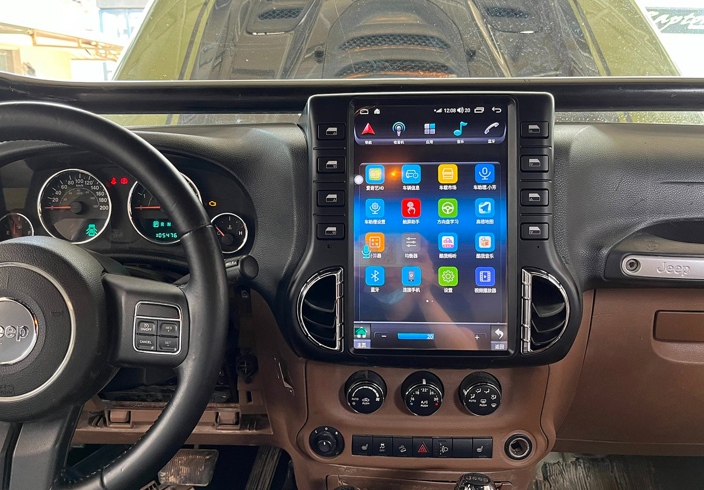 Pentohoi for Jeep Wrangler 2011-2017 Car Radio Upgrade Android Stereo Replacement Touch Screen 8 core CPU Tesla Vertical Screen Style Support Carplay and Android Auto DSP 5G WiFi