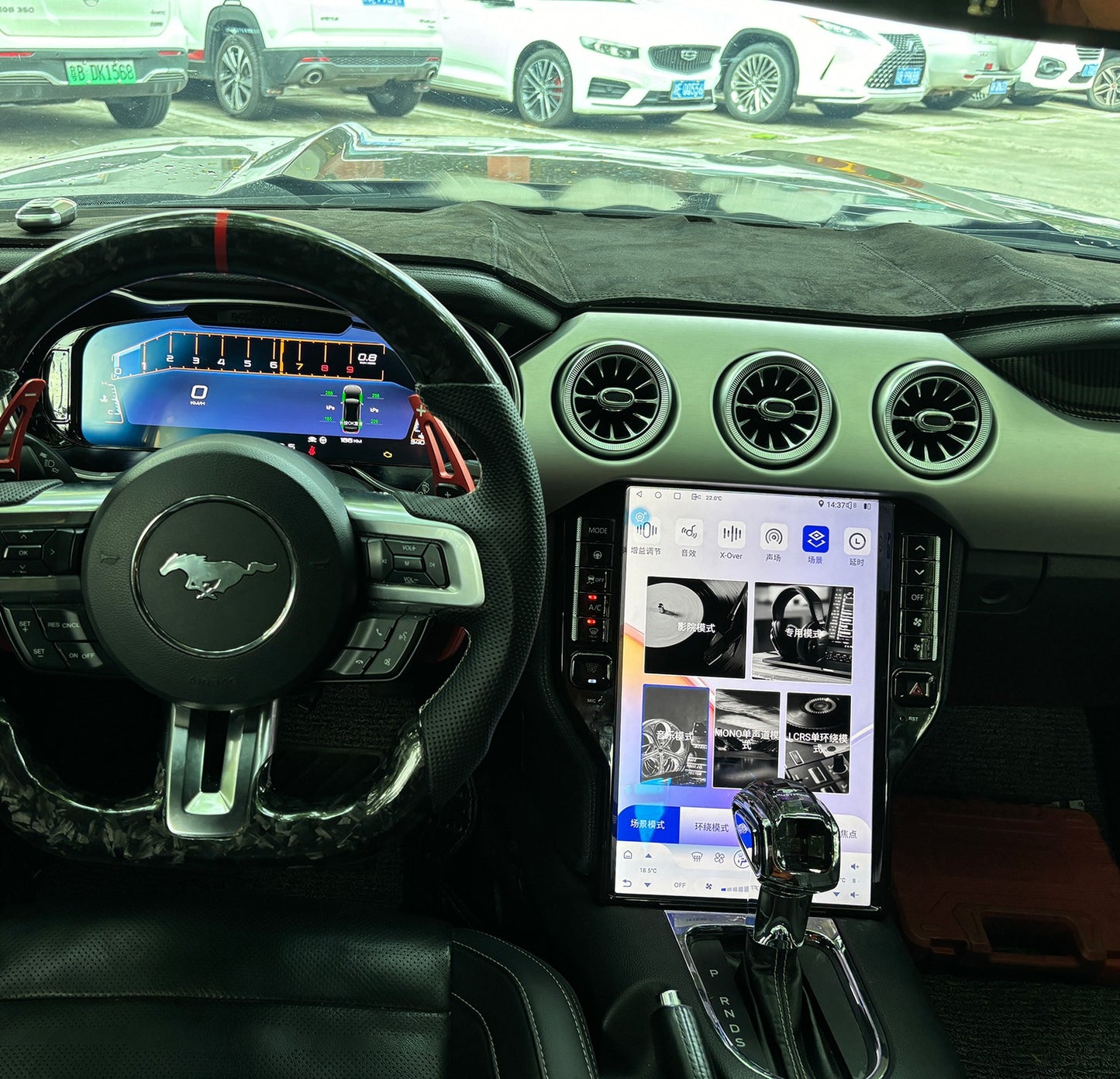 Pentohoi 14.5 inch for Ford Mustang 2015-2022 Car Radio Upgrade Android Stereo Replacement Touch Screen 8 core CPU Tesla Vertical Screen Style Support Carplay and Android Auto DSP 5G WiFi