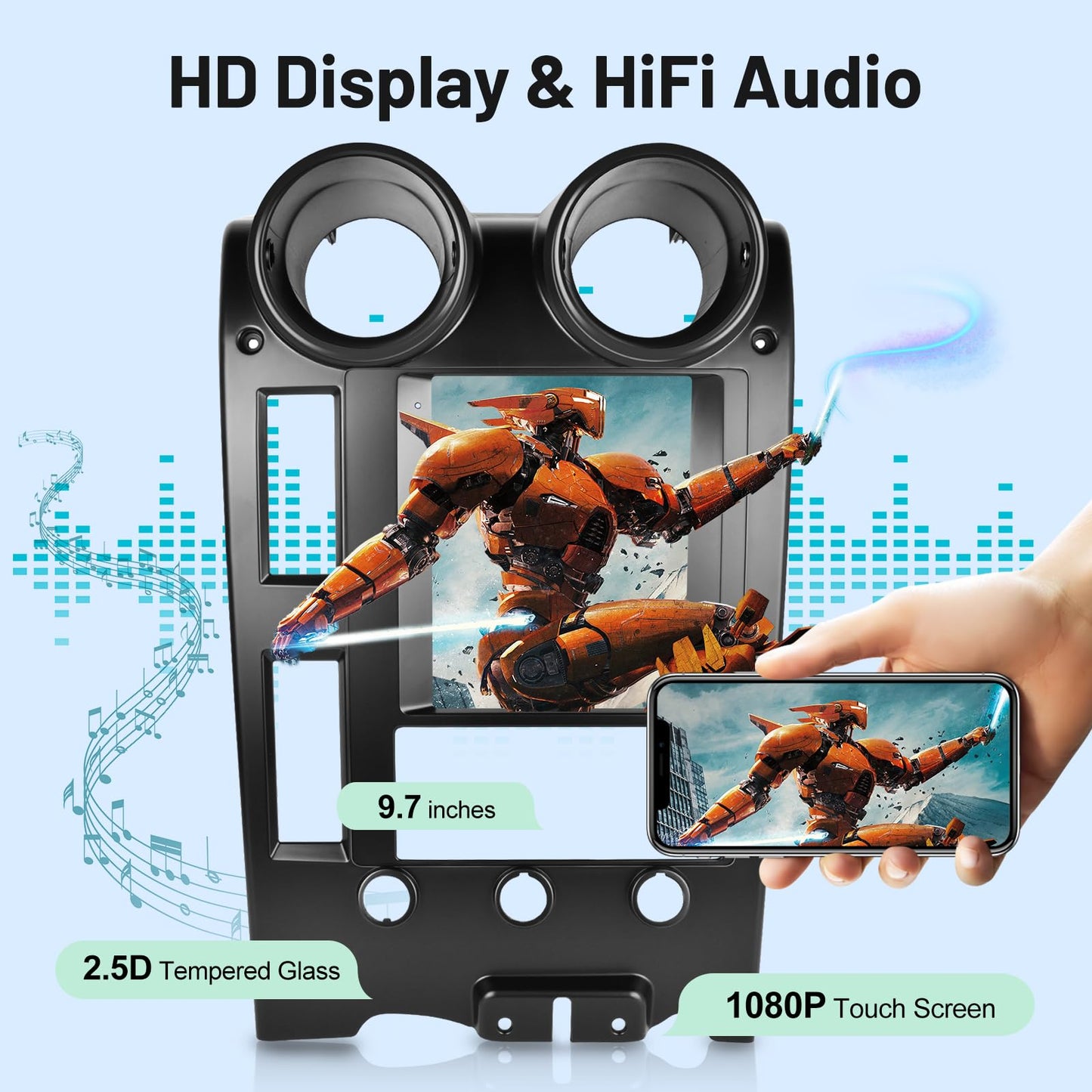 Pentohoi for Hummer H2 2004-2007 Car Radio Upgrade Android Stereo Replacement Touch Screen 8 core CPU Tesla Vertical Screen Style Support Carplay and Android Auto DSP 5G WiFi