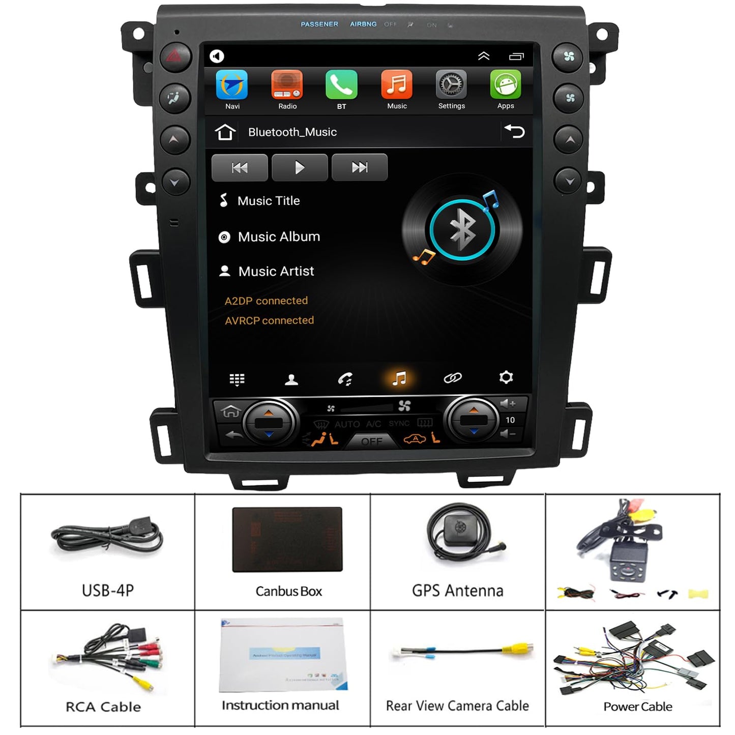 Pentohoi for Ford Edge 2011-2014 Car Radio Upgrade Android Stereo Replacement Touch Screen 8 core CPU Tesla Vertical Screen Style Support Carplay and Android Auto DSP 5G WiFi