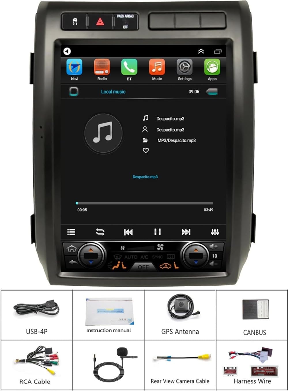 Pentohoi for Ford F150 2009-2012 Car Radio Upgrade Android Stereo Replacement Touch Screen 8 core CPU Tesla Vertical Screen Style Support Carplay and Android Auto DSP 5G WiFi
