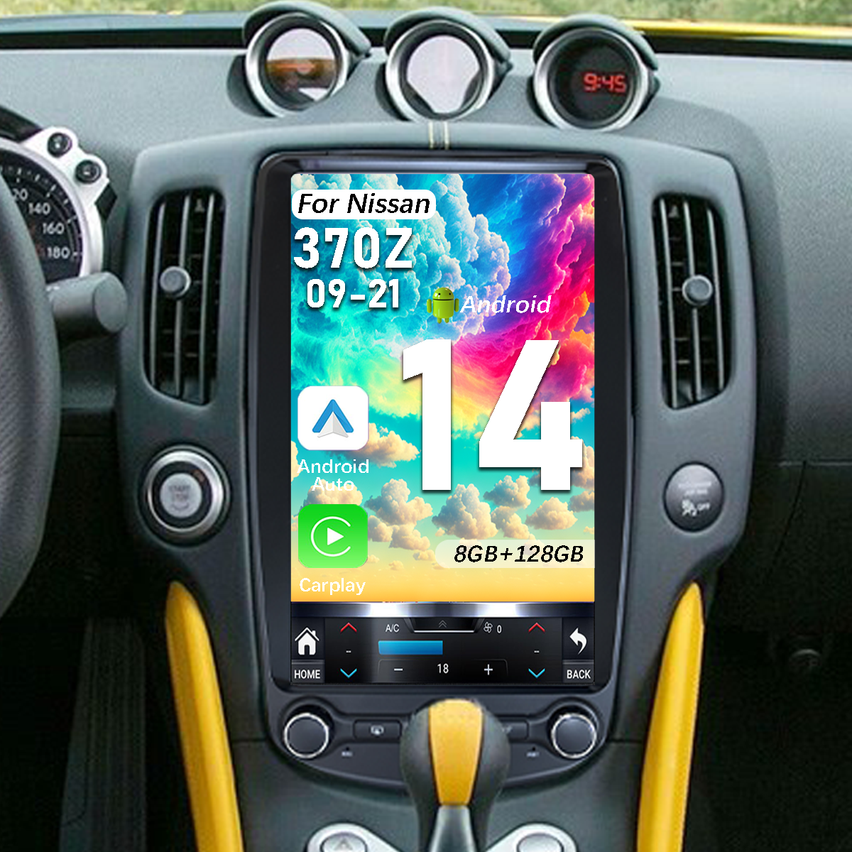 Pentohoi for Nissan 370Z 2009-2021 Car Radio Upgrade Android  Stereo Replacement Touch Screen 8 core CPU Tesla Vertical Screen Style Support Carplay and Android Auto DSP 5G WiFi