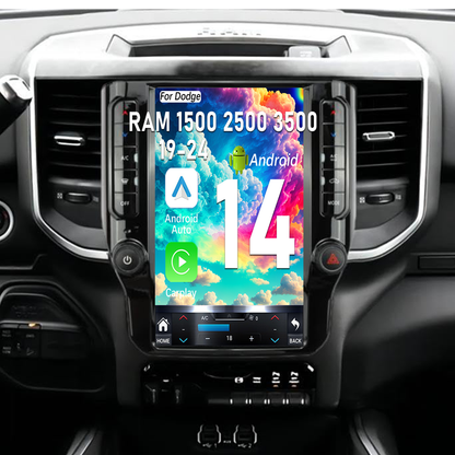 Pentohoi for Dodge RAM 1500 2500 3500 2019-2024 Car Radio Upgrade Android  Stereo Replacement Touch Screen 8 core CPU Tesla Vertical Screen Style Support Carplay and Android Auto DSP 5G WiFi