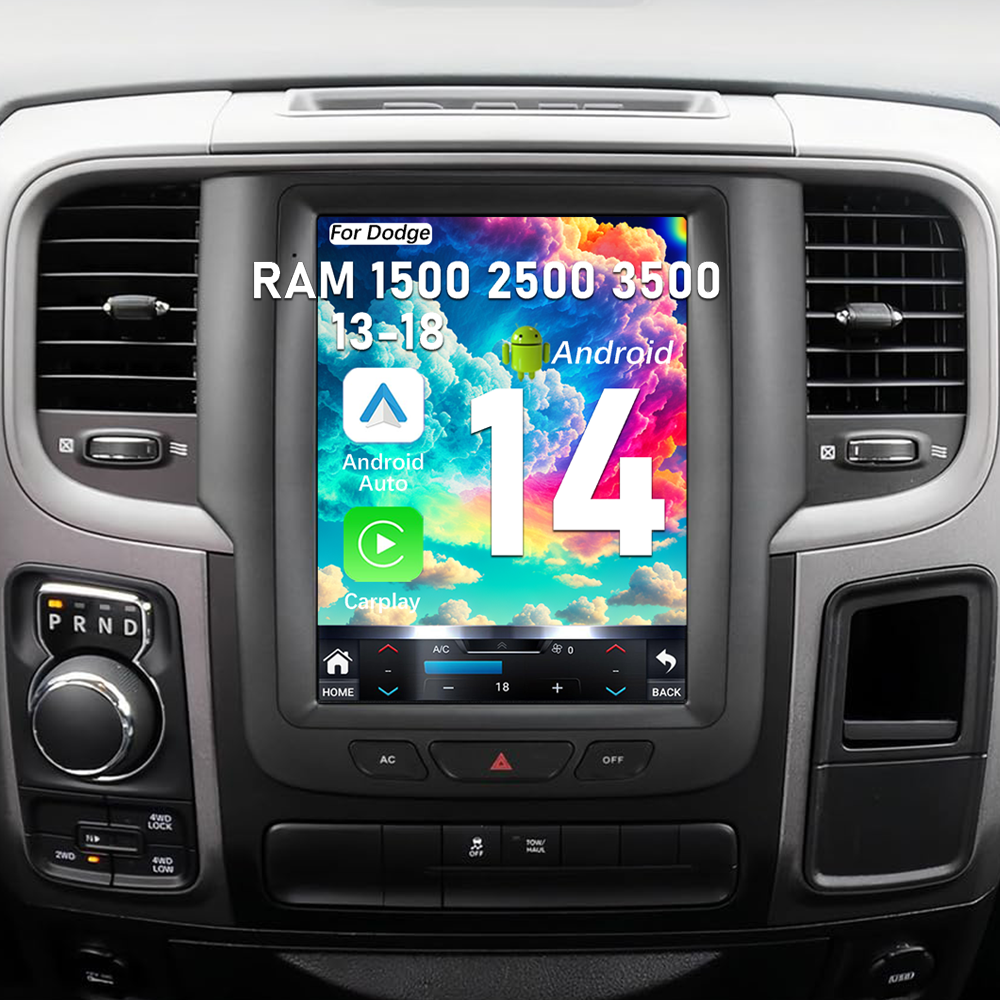 Pentohoi for Dodge RAM 1500 2500 3500 2013-2018 Car Radio Upgrade Android  Stereo Replacement Touch Screen 8 core CPU Tesla Vertical Screen Style Support Carplay and Android Auto DSP 5G WiFi