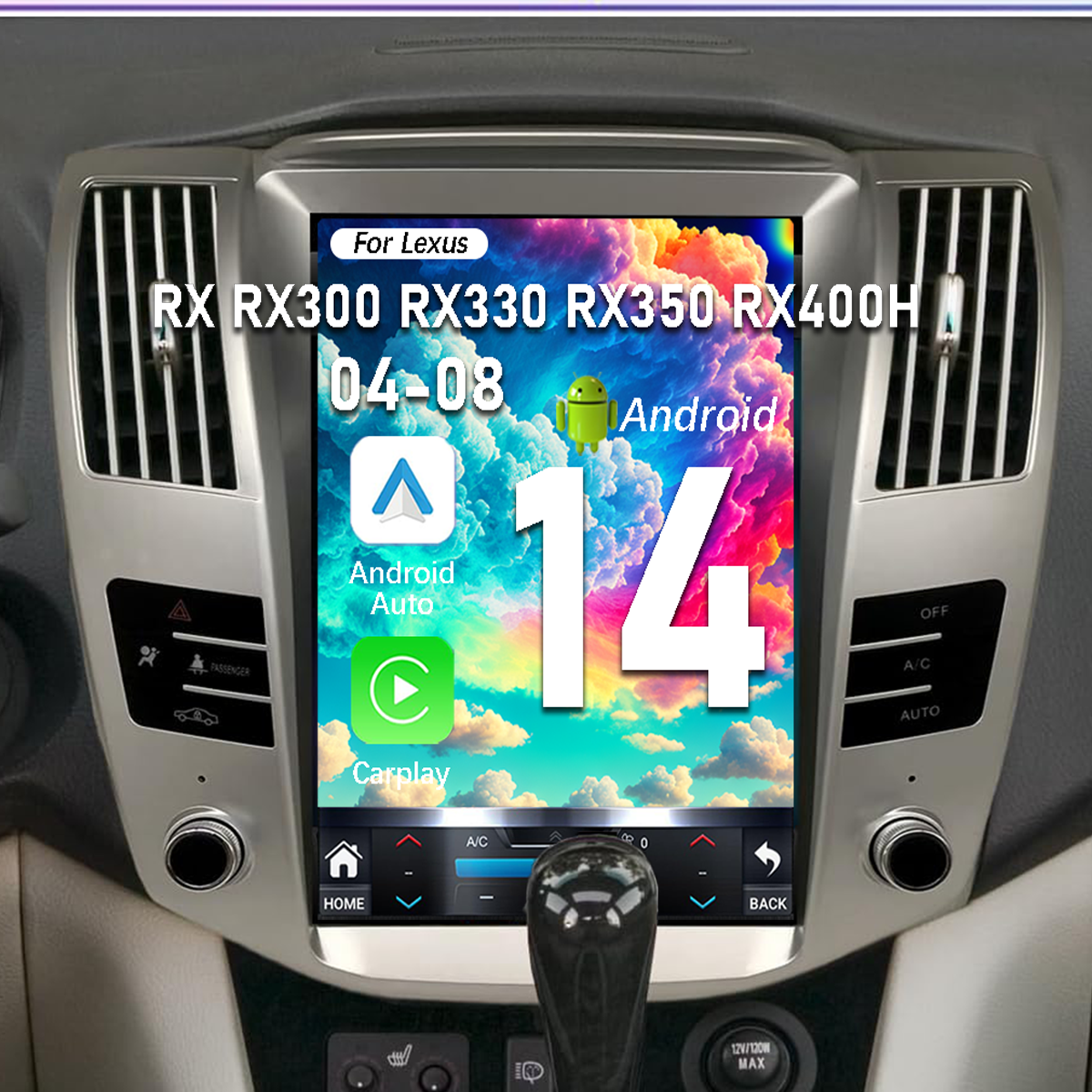 Pentohoi for Lexus RX RX300 RX330 RX350 RX400H 2004-2008 Car Radio Upgrade Android  Stereo Replacement Touch Screen 8 core CPU Tesla Vertical Screen Style Support Carplay and Android Auto DSP 5G WiFi