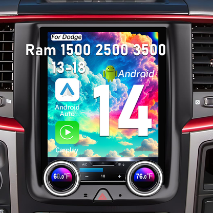 Pentohoi for Dodge RAM 1500 2500 3500 2013-2018 Car Radio Upgrade Android  Stereo Replacement Touch Screen 8 core CPU Tesla Vertical Screen Style Support Carplay and Android Auto DSP 5G WiFi