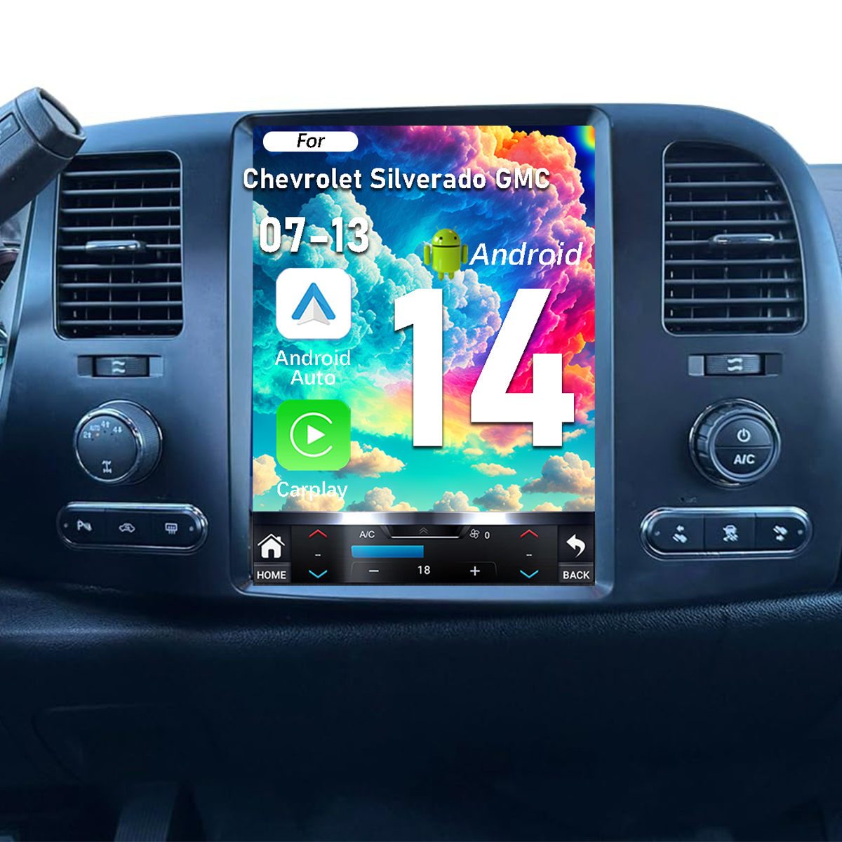 Pentohoi for Chevrolet Silverado GMC 2007-2013 Car Radio Upgrade Android  Stereo Replacement Touch Screen 8 core CPU Tesla Vertical Screen Style Support Carplay and Android Auto DSP 5G WiFi