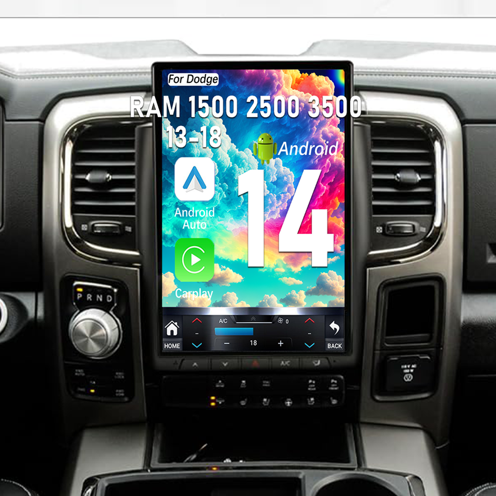 Pentohoi for Dodge RAM 1500 2500 3500 2013-2018 Car Radio Upgrade Android  Stereo Replacement Touch Screen 8 core CPU Tesla Vertical Screen Style Support Carplay and Android Auto DSP 5G WiFi