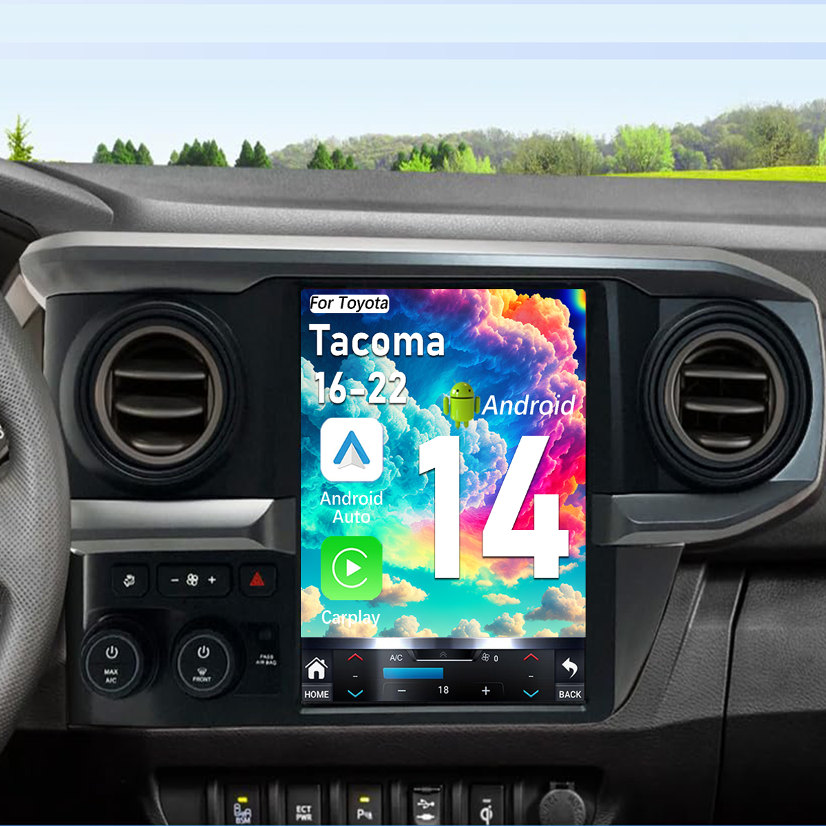 Pentohoi for Toyota Tacoma 2016-2022 Car Radio Upgrade Android  Stereo Replacement Touch Screen 8 core CPU Tesla Vertical Screen Style Support Carplay and Android Auto DSP 5G WiFi