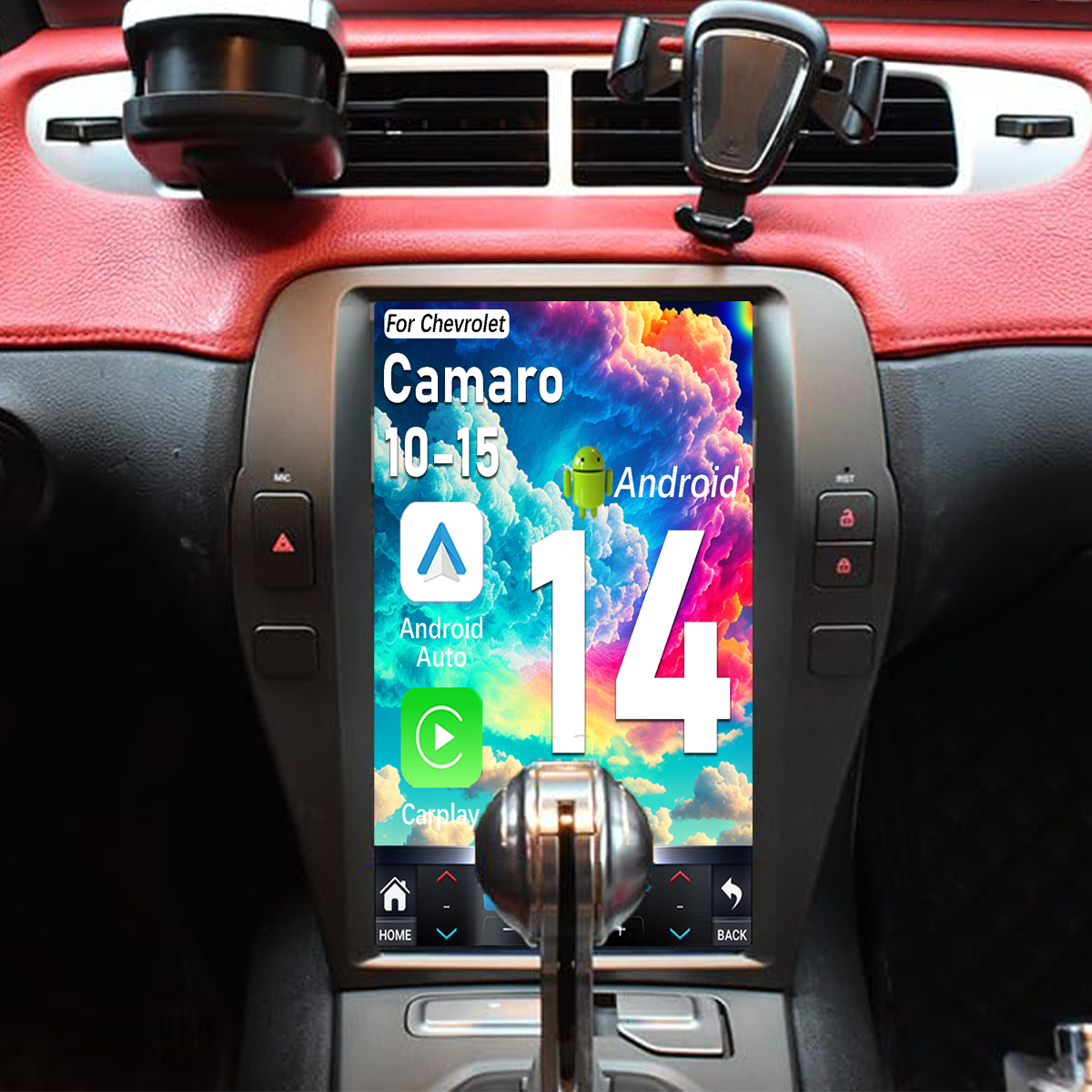 Pentohoi for Chevrolet Camaro 2010-2015 Car Radio Upgrade Android  Stereo Replacement Touch Screen 8 core CPU Tesla Vertical Screen Style Support Carplay and Android Auto DSP 5G WiFi