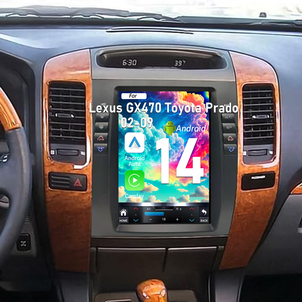 Pentohoi for Lexus GX470 Toyota Prado 2002-2009 Car Radio Upgrade Android  Stereo Replacement Touch Screen 8 core CPU Tesla Vertical Screen Style Support Carplay and Android Auto DSP 5G WiFi