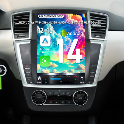 Pentohoi for Mercedes Benz GL ML Class W164 X164 ML350 ML500 ML280 GL320 GL350 GL450 2012-2015 Car Radio Upgrade Android  Stereo Replacement Touch Screen 8 core CPU Tesla Vertical Screen Style Support Carplay and Android Auto DSP 5G WiFi