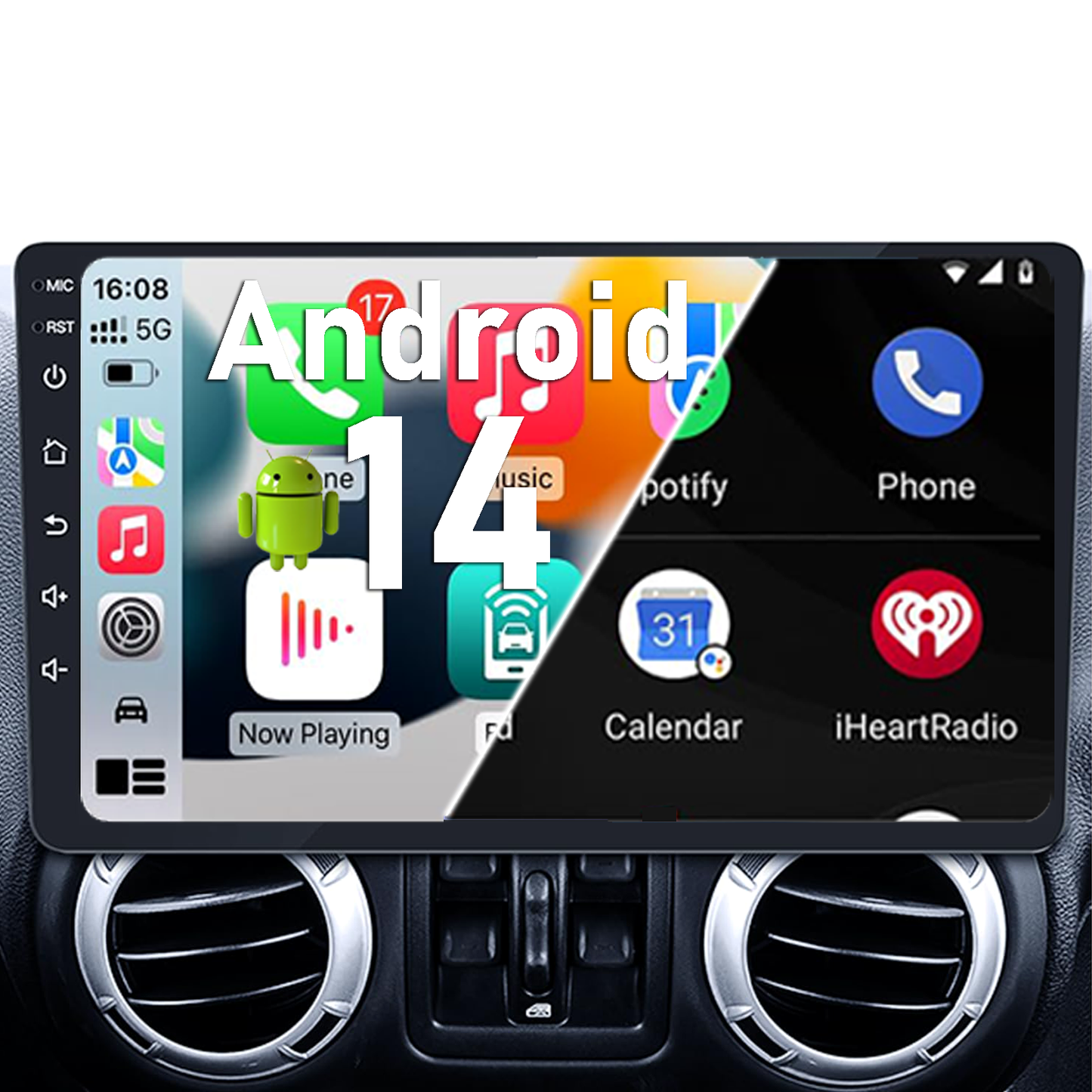 Pentohoi for Jeep Wrangler JK Compass Grand Cherokee Dodge Ram 1500 Car Radio Upgrade Android  Stereo Replacement Touch Screen 8 core CPU Touch Vertical Screen Style Support Carplay and Android Auto DSP 5G WiFi