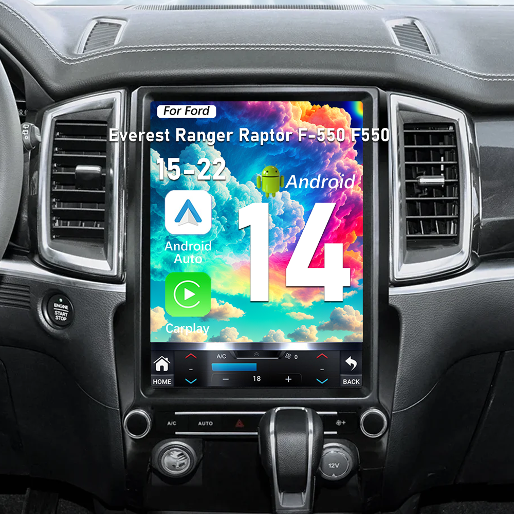 Pentohoi for Ford Everest Ranger Raptor F-550 F550 2015-2022 Car Radio Upgrade Android  Stereo Replacement Touch Screen 8 core CPU Tesla Vertical Screen Style Support Carplay and Android Auto DSP 5G WiFi