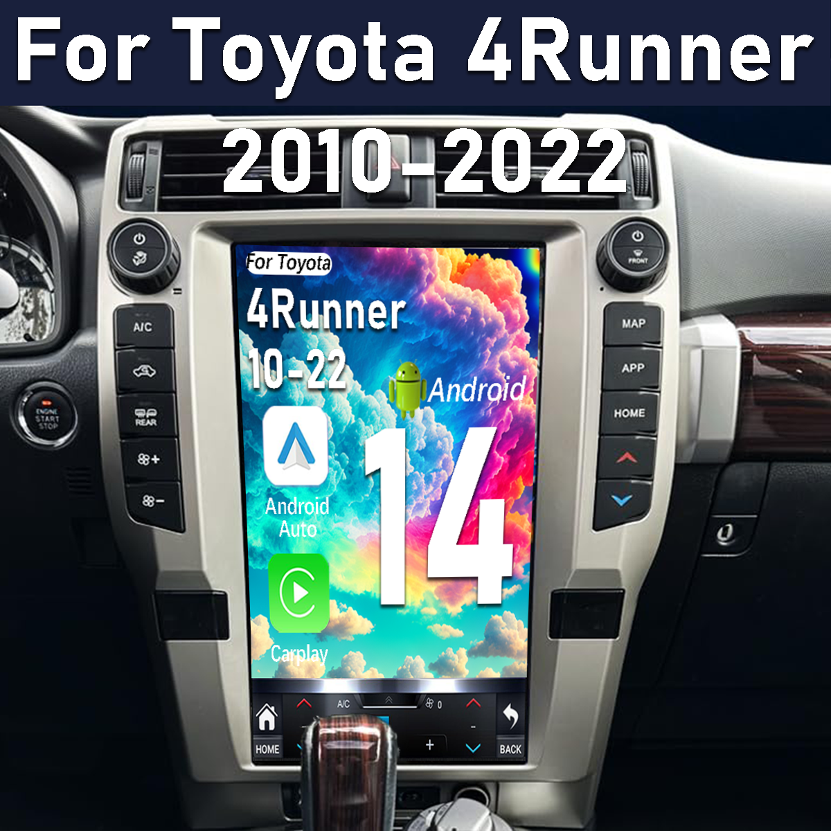 Pentohoi for Toyota 4Runner 2010-2022 Car Radio Upgrade Android  Stereo Replacement Touch Screen 8 core CPU Tesla Vertical Screen Style Support Carplay and Android Auto DSP 5G WiFi