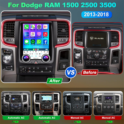 Pentohoi for Dodge RAM 1500 2500 3500 2013-2018 Car Radio Upgrade Android  Stereo Replacement Touch Screen 8 core CPU Tesla Vertical Screen Style Support Carplay and Android Auto DSP 5G WiFi