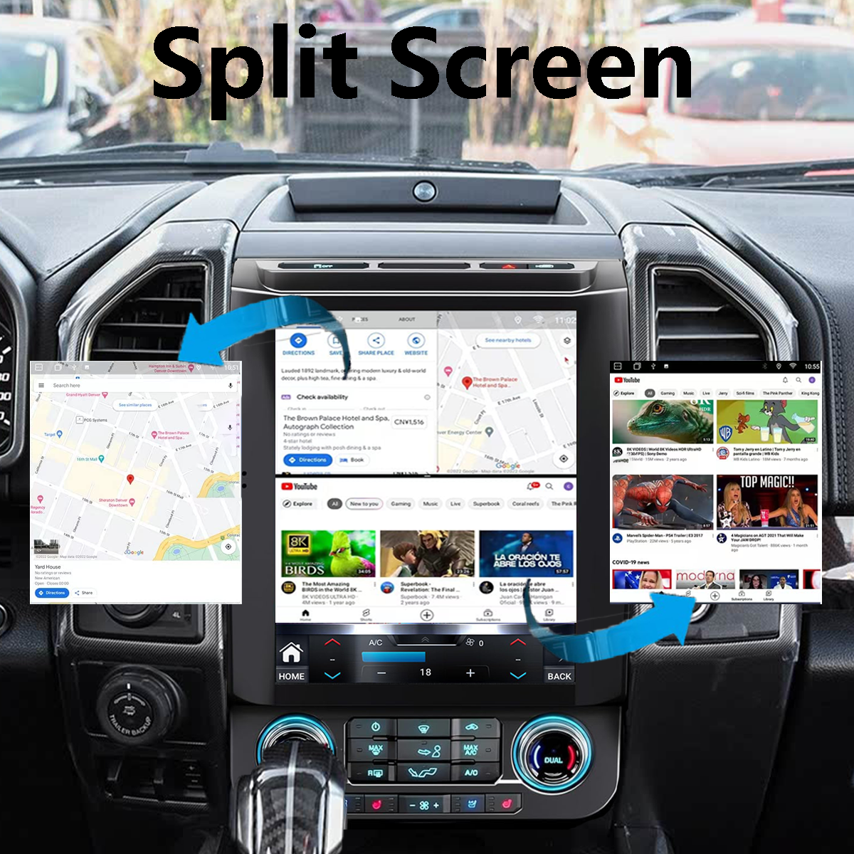 Pentohoi for Ford F150 2016-2021 Car Radio Upgrade Android  Stereo Replacement Touch Screen 8 core CPU Tesla Vertical Screen Style Support Carplay and Android Auto DSP 5G WiFi