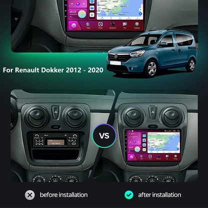 Pentohoi for Renault Dokker 2012 - 2022 Car Radio Upgrade Android  Stereo Replacement Touch Screen 8 core CPU Tesla Vertical Screen Style Support Carplay and Android Auto DSP 5G WiFi