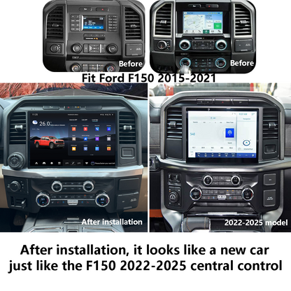 Pentohoi 13.3 inch for Ford F150 2016-2021 Car Radio Upgrade Android  Stereo Replacement Touch Screen 8 core CPU Tesla Vertical Screen Style Support Carplay and Android Auto DSP 5G WiFi