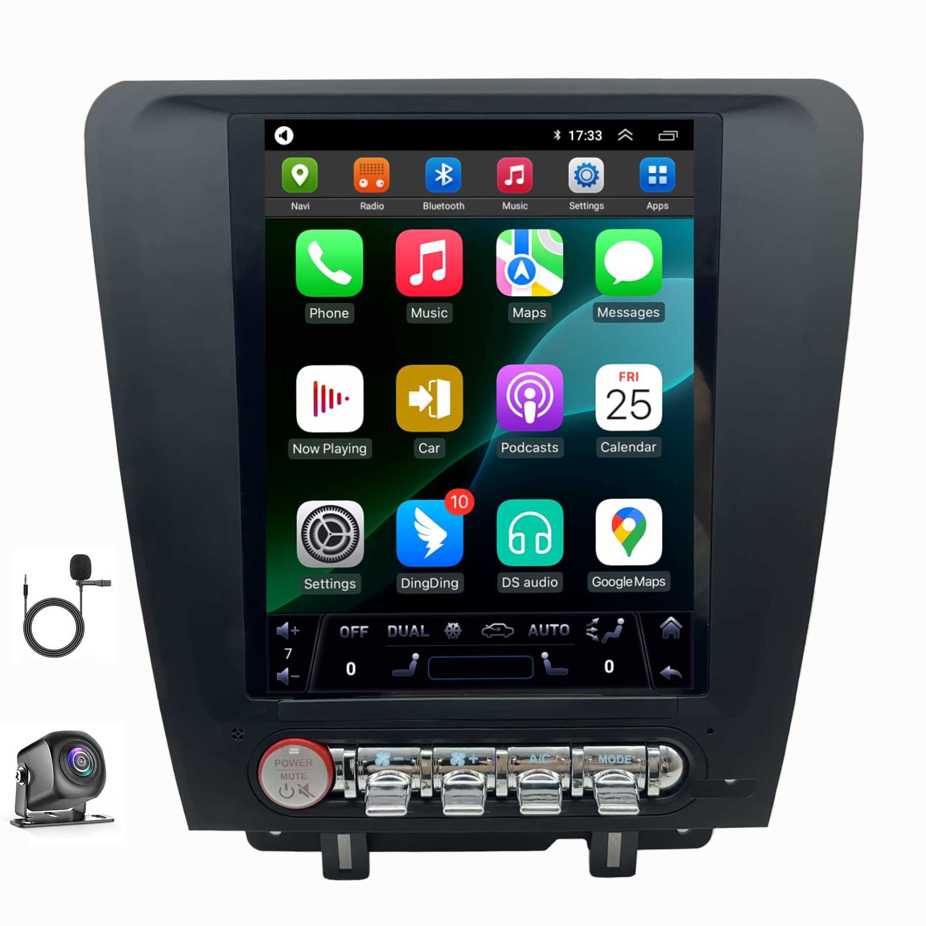 Pentohoi for Ford Mustang 2010-2014 Car Radio Upgrade Android  Stereo Replacement Touch Screen 8 core CPU Tesla Vertical Screen Style Support Carplay and Android Auto DSP 5G WiFi