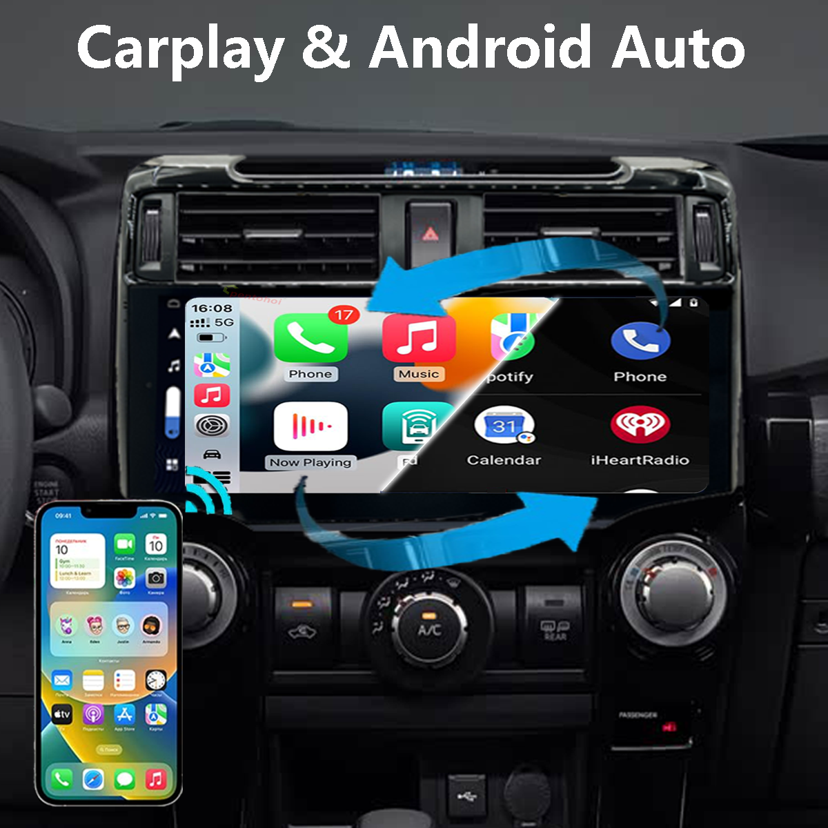 Pentohoi for Toyota 4Runner 2010-2022 Car Radio Upgrade Android  Stereo Replacement Touch Screen 8 core CPU Tesla Vertical Screen Style Support Carplay and Android Auto DSP 5G WiFi