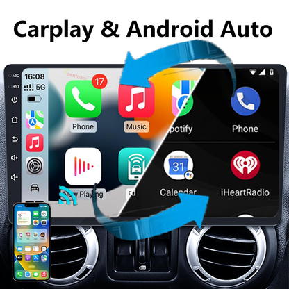 Pentohoi for Jeep Wrangler JK Compass Grand Cherokee Dodge Ram 1500 Car Radio Upgrade Android  Stereo Replacement Touch Screen 8 core CPU Touch Vertical Screen Style Support Carplay and Android Auto DSP 5G WiFi