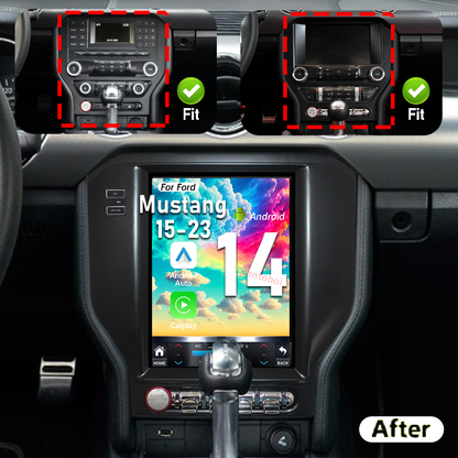 Pentohoi for Ford Mustang 2015-2022 Car Radio Upgrade Android  Stereo Replacement Touch Screen 8 core CPU Tesla Vertical Screen Style Support Carplay and Android Auto DSP 5G WiFi