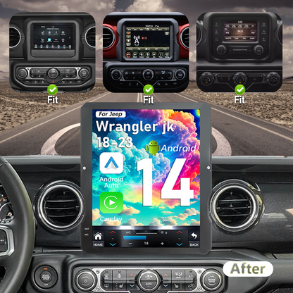 Pentohoi for Jeep Wrangler Gladiator 2018-2023 Car Radio Upgrade Android  Stereo Replacement Touch Screen 8 core CPU Tesla Vertical Screen Style Support Carplay and Android Auto DSP 5G WiFi