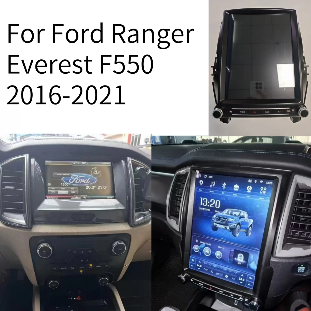 Pentohoi for Ford Everest Ranger Raptor F-550 F550 2015-2022 Car Radio Upgrade Android  Stereo Replacement Touch Screen 8 core CPU Tesla Vertical Screen Style Support Carplay and Android Auto DSP 5G WiFi