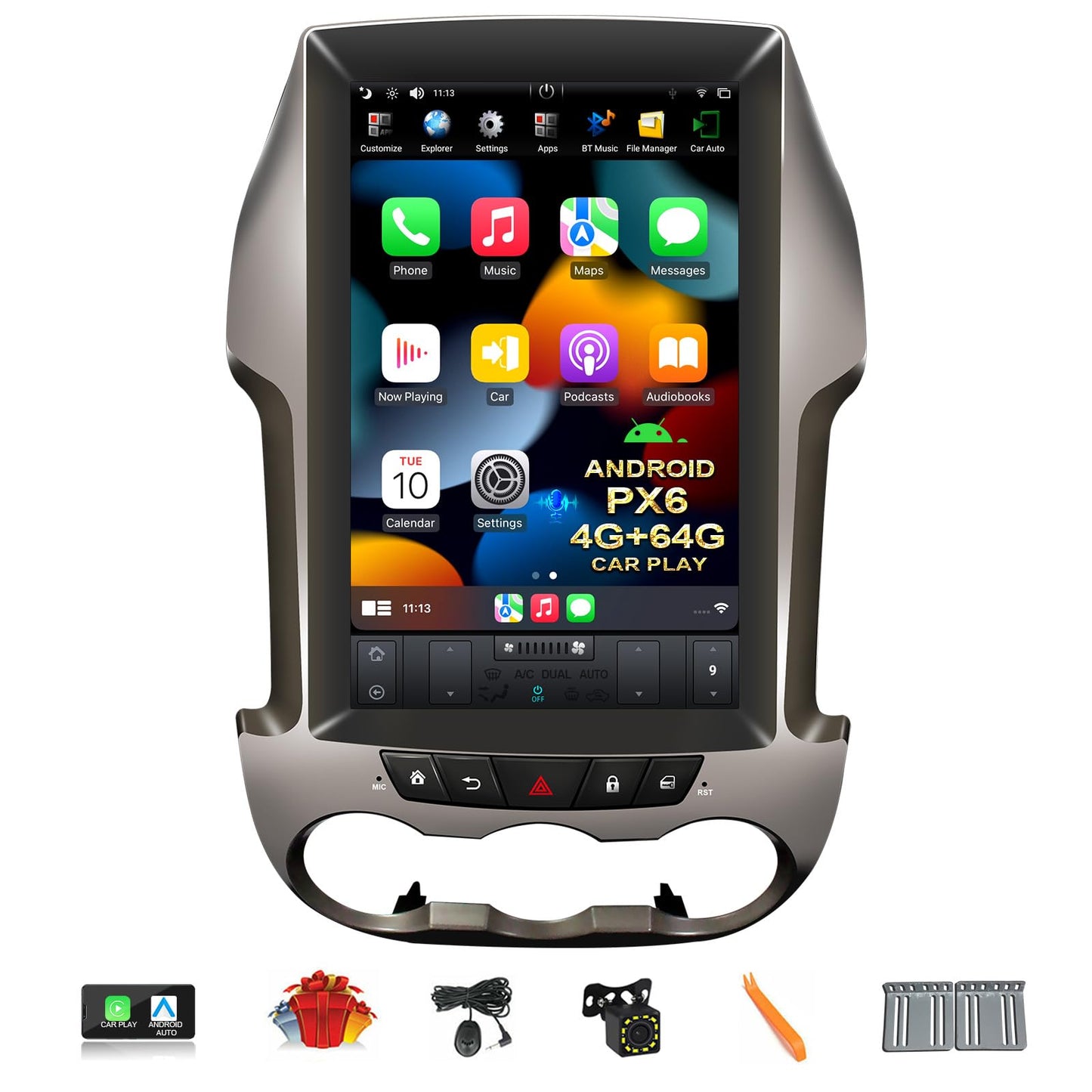 Pentohoi for Ford Ranger 2012 Car Radio Upgrade Android  Stereo Replacement Touch Screen 8 core CPU Tesla Vertical Screen Style Support Carplay and Android Auto DSP 5G WiFi