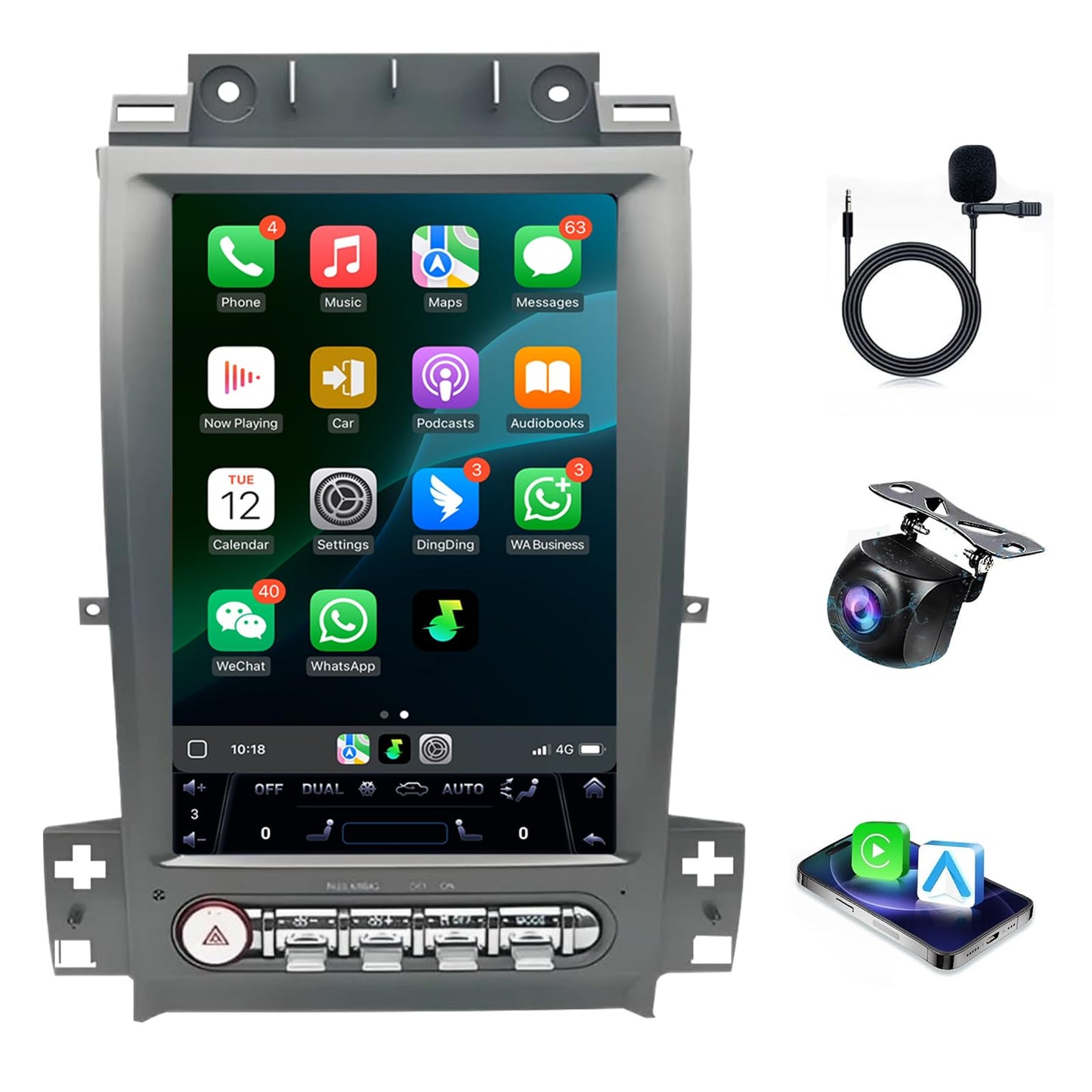 Pentohoi for Ford Taurus 2010-2019 Car Radio Upgrade Android  Stereo Replacement Touch Screen 8 core CPU Tesla Vertical Screen Style Support Carplay and Android Auto DSP 5G WiFi