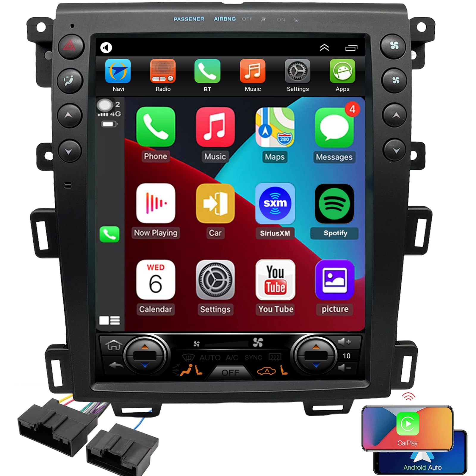 Pentohoi for Ford Edge 2011-2014 Car Radio Upgrade Android  Stereo Replacement Touch Screen 8 core CPU Tesla Vertical Screen Style Support Carplay and Android Auto DSP 5G WiFi