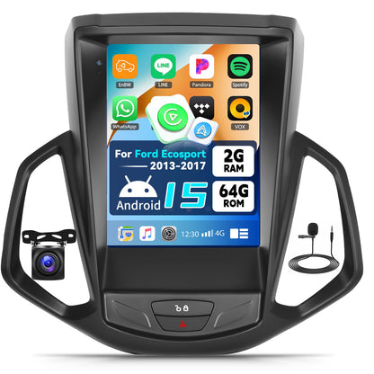 Pentohoi for Ford Ecosport 2013-2020 Car Radio Upgrade Android  Stereo Replacement Touch Screen 8 core CPU Tesla Vertical Screen Style Support Carplay and Android Auto DSP 5G WiFi