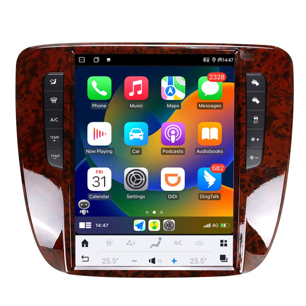 Pentohoi for GMC Yukon Chevrolet Tahoe Silverado 2007-2012 Car Radio Upgrade Android  Stereo Replacement Touch Screen 8 core CPU Tesla Vertical Screen Style Support Carplay and Android Auto DSP 5G WiFi