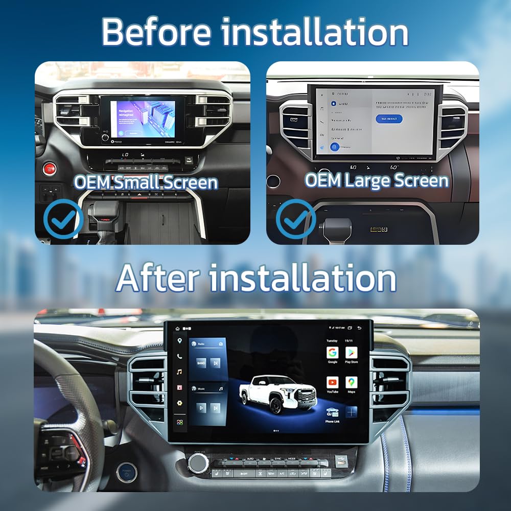 Pentohoi for Toyota Tundra 2011-2025 Car Radio Upgrade Android  Stereo Replacement Touch Screen 8 core CPU Tesla Vertical Screen Style Support Carplay and Android Auto DSP 5G WiFi