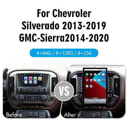Pentohoi for Chevrolet Silverado & GMC Sierra 2014-2019 Car Radio Upgrade Android  Stereo Replacement Touch Screen 8 core CPU Tesla Vertical Screen Style Support Carplay and Android Auto DSP 5G WiFi