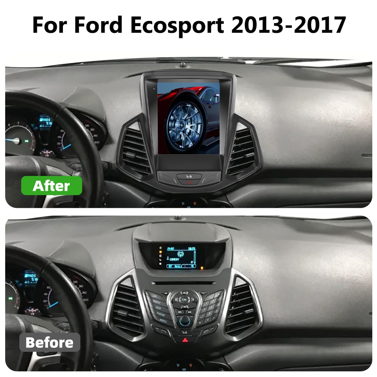 Pentohoi for Ford Ecosport 2013-2020 Car Radio Upgrade Android  Stereo Replacement Touch Screen 8 core CPU Tesla Vertical Screen Style Support Carplay and Android Auto DSP 5G WiFi