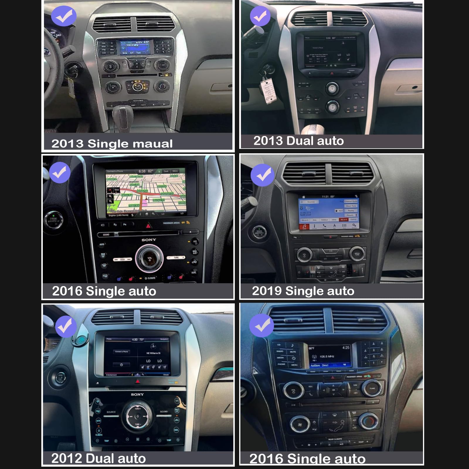 Pentohoi for Ford Explorer 2011-2019 Car Radio Upgrade Android  Stereo Replacement Touch Screen 8 core CPU Tesla Vertical Screen Style Support Carplay and Android Auto DSP 5G WiFi