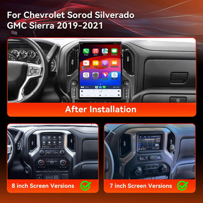 Pentohoi for Chevrolet Silverado GMC Sierra 2019-2021 Car Radio Upgrade Android  Stereo Replacement Touch Screen 8 core CPU Tesla Vertical Screen Style Support Carplay and Android Auto DSP 5G WiFi