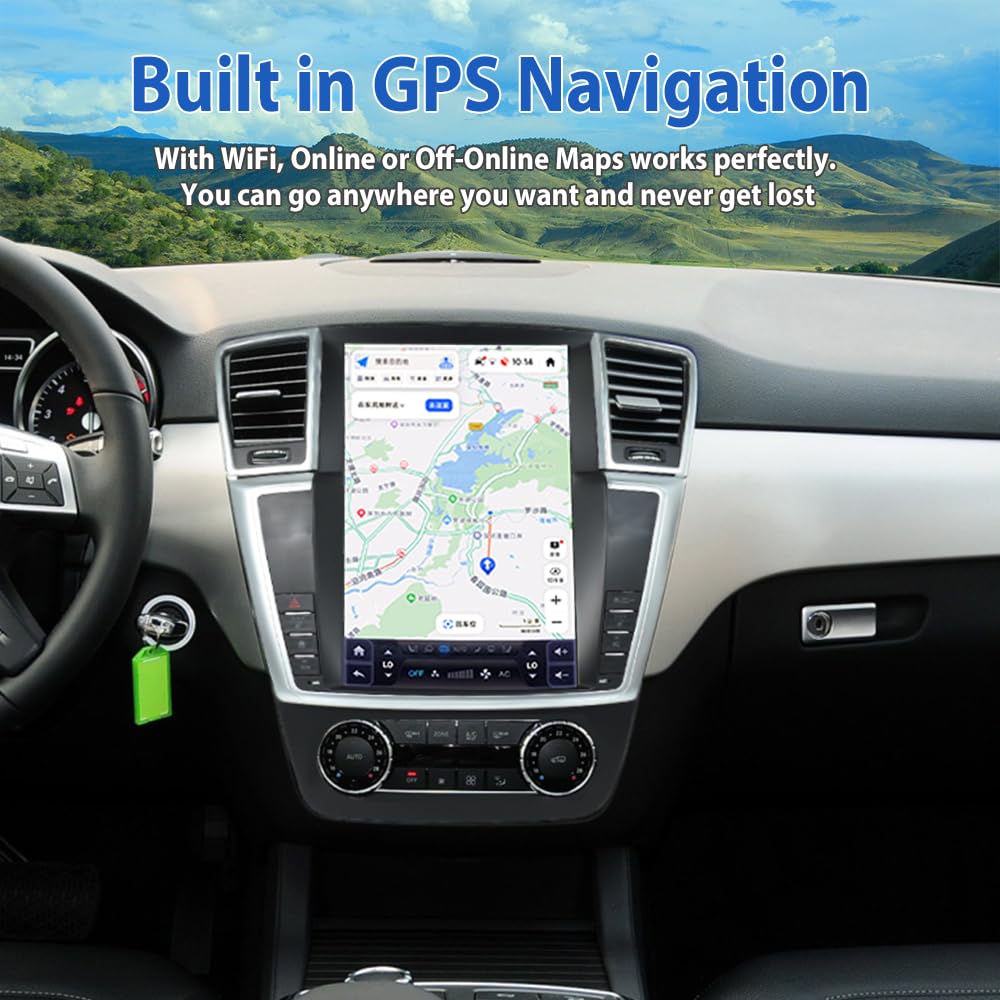 Pentohoi for Mercedes Benz GL ML Class W164 X164 ML350 ML500 ML280 GL320 GL350 GL450 2012-2015 Car Radio Upgrade Android  Stereo Replacement Touch Screen 8 core CPU Tesla Vertical Screen Style Support Carplay and Android Auto DSP 5G WiFi