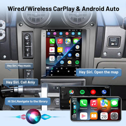 Pentohoi for Hummer H2 2004-2007 Car Radio Upgrade Android  Stereo Replacement Touch Screen 8 core CPU Tesla Vertical Screen Style Support Carplay and Android Auto DSP 5G WiFi