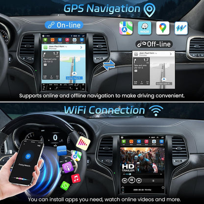 Pentohoi for Jeep Grand Cherokee 2014-2022 Car Radio Upgrade Android  Stereo Replacement Touch Screen 8 core CPU Tesla Vertical Screen Style Support Carplay and Android Auto DSP 5G WiFi