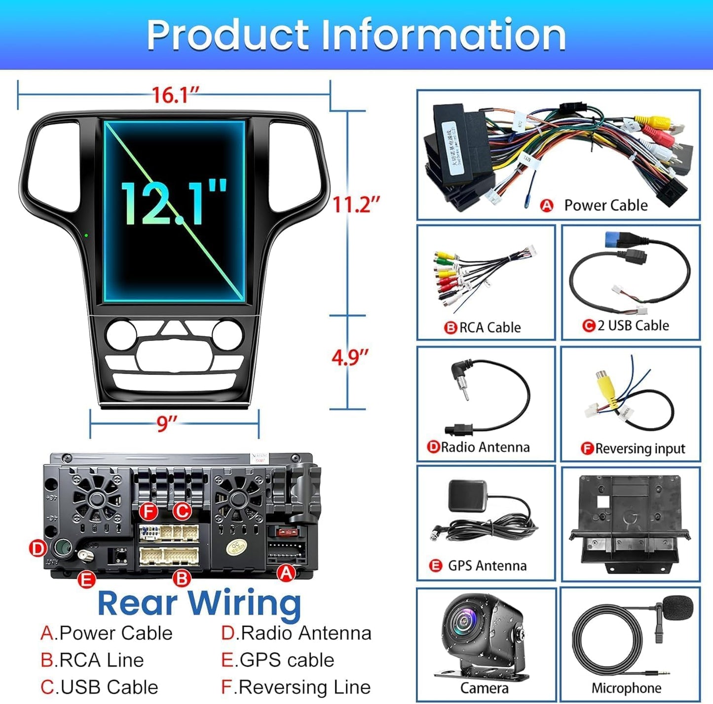 Pentohoi for Jeep Grand Cherokee 2008-2013 Car Radio Upgrade Android  Stereo Replacement Touch Screen 8 core CPU Tesla Vertical Screen Style Support Carplay and Android Auto DSP 5G WiFi