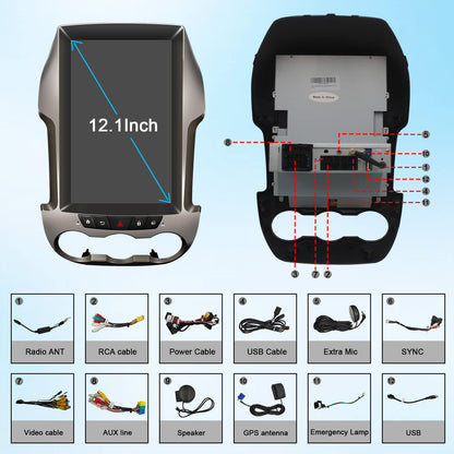 Pentohoi for Ford Ranger 2012 Car Radio Upgrade Android  Stereo Replacement Touch Screen 8 core CPU Tesla Vertical Screen Style Support Carplay and Android Auto DSP 5G WiFi