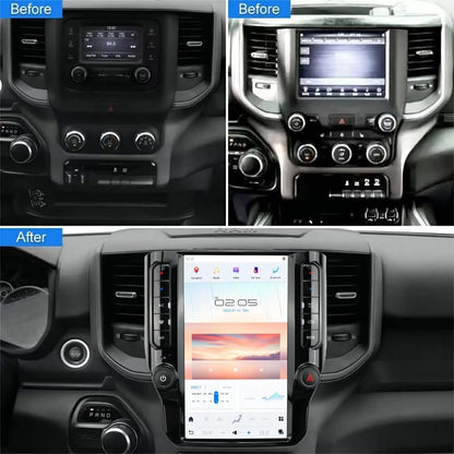 Pentohoi for Dodge RAM 1500 2500 3500 2019-2024 Car Radio Upgrade Android  Stereo Replacement Touch Screen 8 core CPU Tesla Vertical Screen Style Support Carplay and Android Auto DSP 5G WiFi