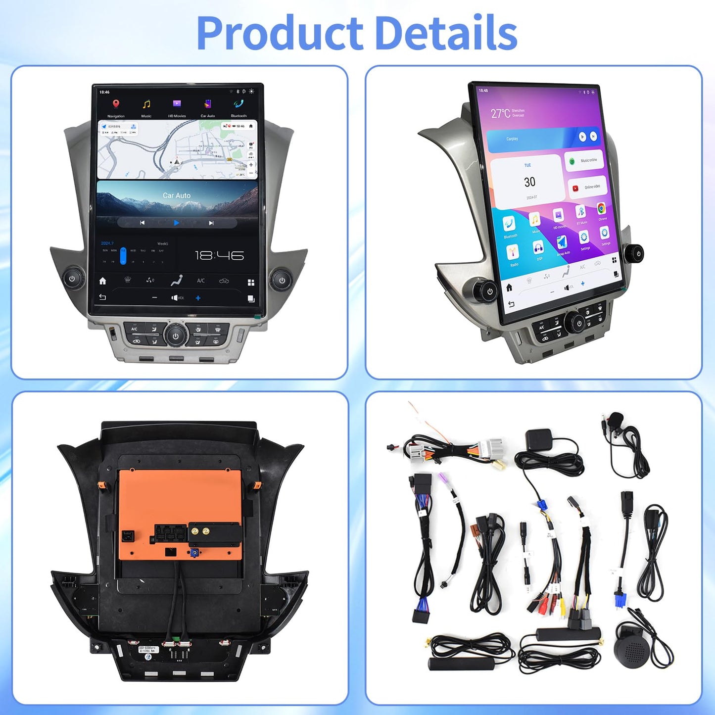 Pentohoi for Chevrolet Suburban Tahoe GMC Yukon 2014-2020 Car Radio Upgrade Android  Stereo Replacement Touch Screen 8 core CPU Tesla Vertical Screen Style Support Carplay and Android Auto DSP 5G WiFi